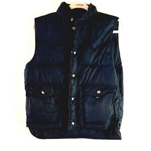 Vintage Peters Western Style Down Vest Navy